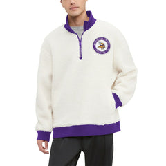 Minnesota Vikings Tommy Hilfiger Jordan Sherpa Quarter-Zip Sweatshirt - Cream sale