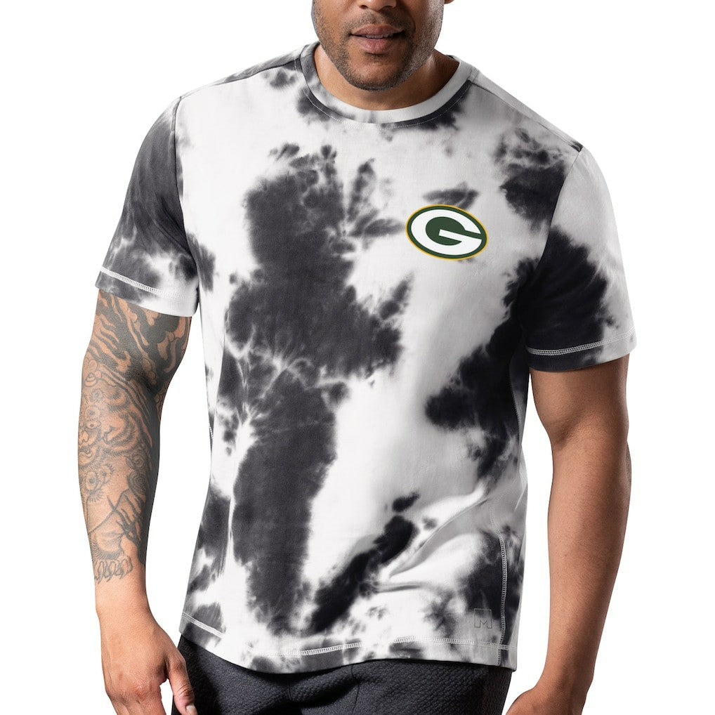 Green Bay Packers MSX by Michael Strahan Freestyle Tie-Dye T-Shirt - Black on sale