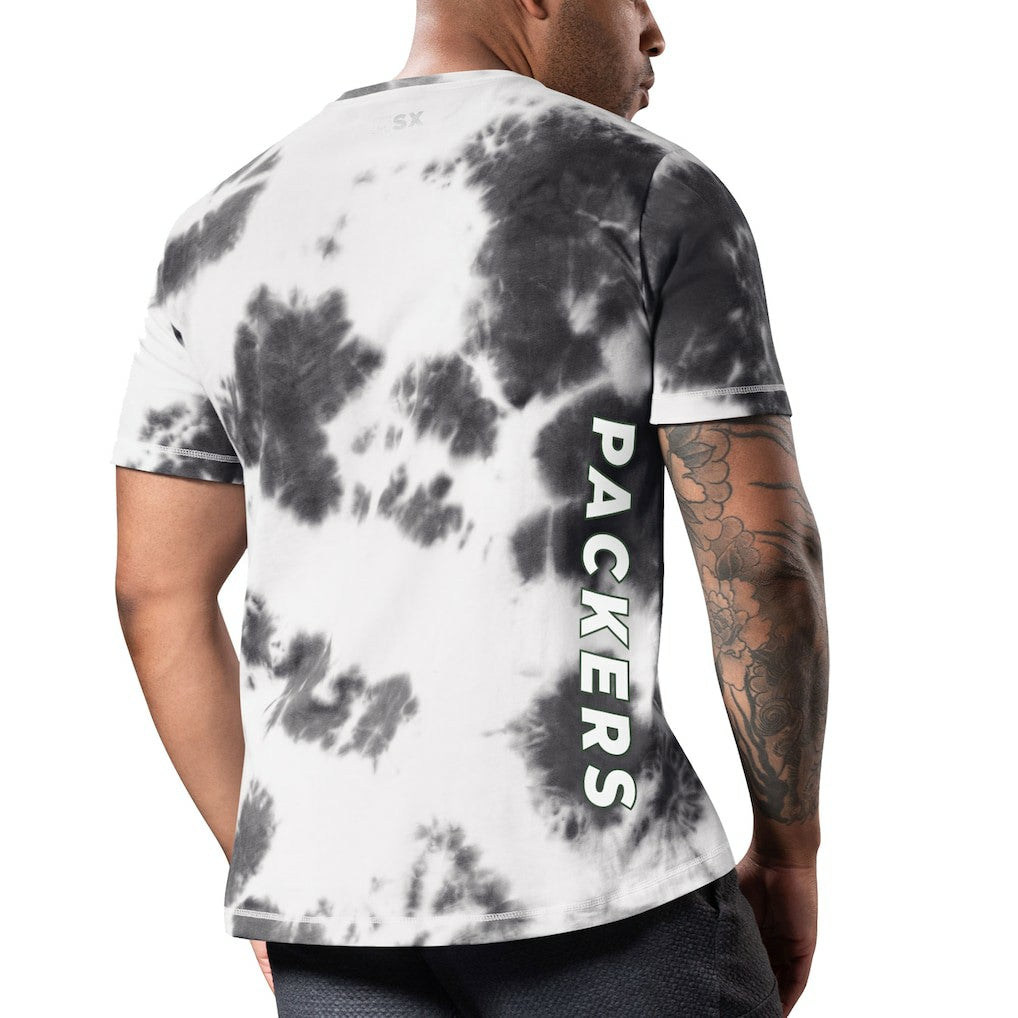 Green Bay Packers MSX by Michael Strahan Freestyle Tie-Dye T-Shirt - Black on sale