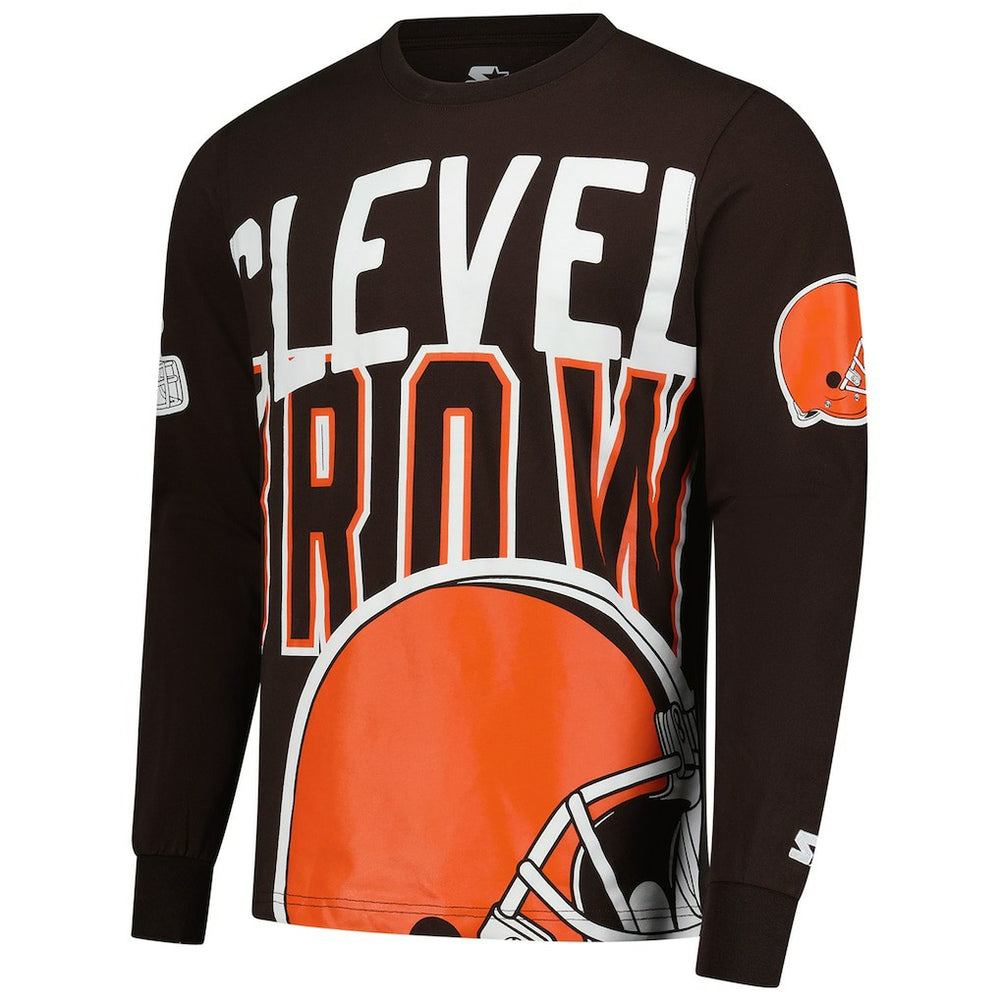 Cleveland Browns Starter Clutch Hit Long Sleeve T-Shirt - Brown discount