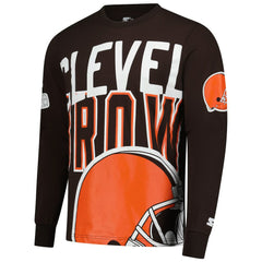 Cleveland Browns Starter Clutch Hit Long Sleeve T-Shirt - Brown discount