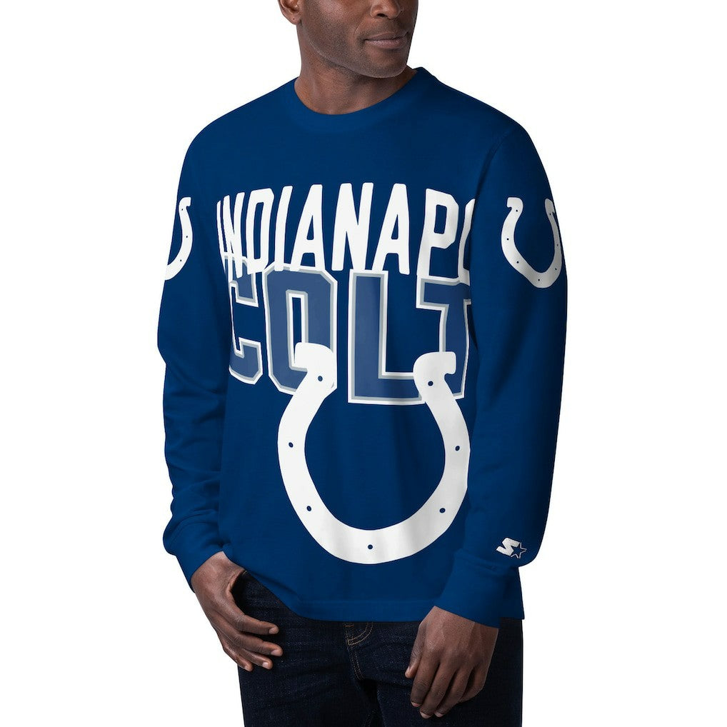 Indianapolis Colts Starter Clutch Hit Long Sleeve T-Shirt - Royal for sale