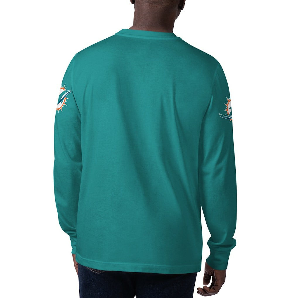Miami Dolphins Starter Clutch Hit Long Sleeve T-Shirt - Aqua discount