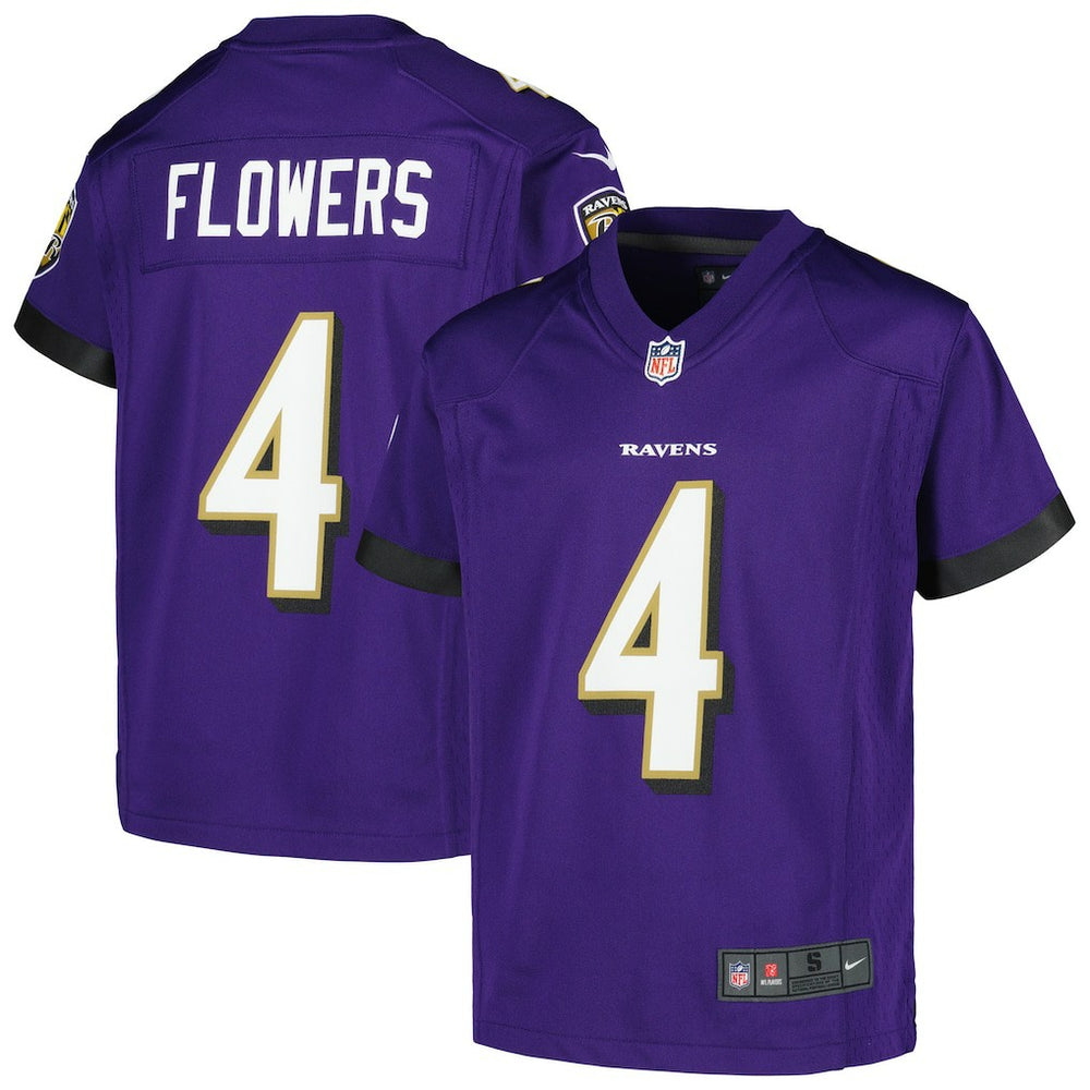 Zay Flowers Baltimore Ravens Youth Game Jersey - Purple discount
