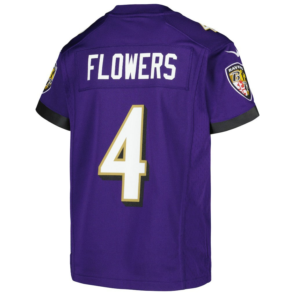 Zay Flowers Baltimore Ravens Youth Game Jersey - Purple discount