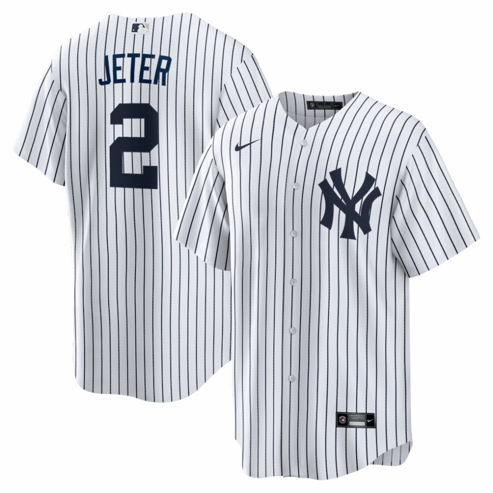 Derek Jeter New York Yankees Home Retired Player Replica Jersey White