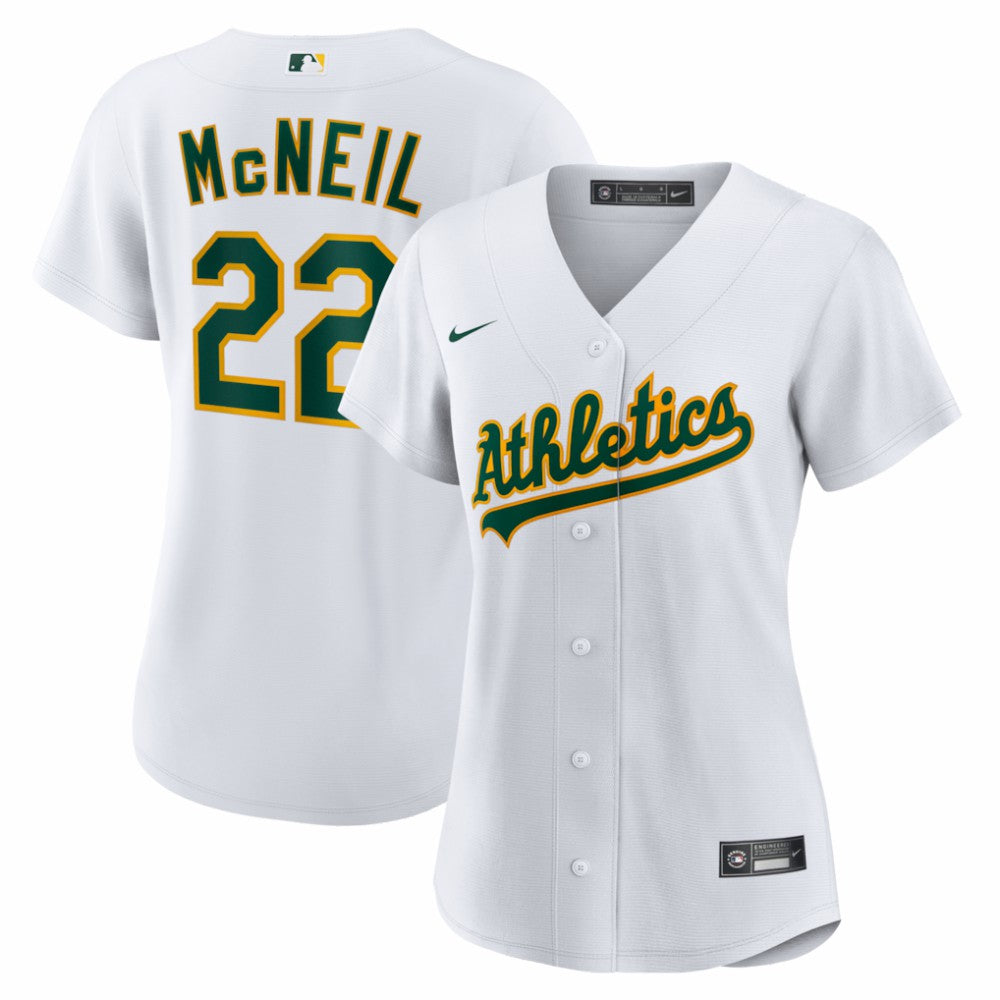Jeff McNeil Athletics Women's Home Replica Jersey White