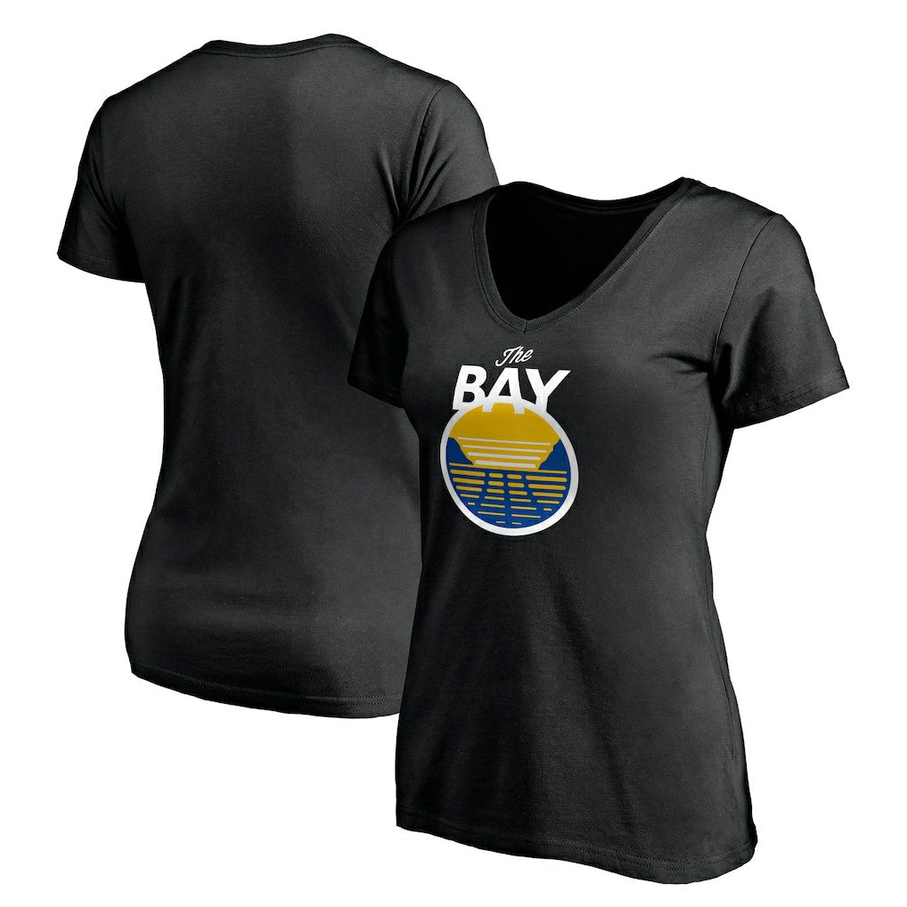 Golden State Warriors Women's Primary Logo V-Neck T-Shirt sale - Black cheap