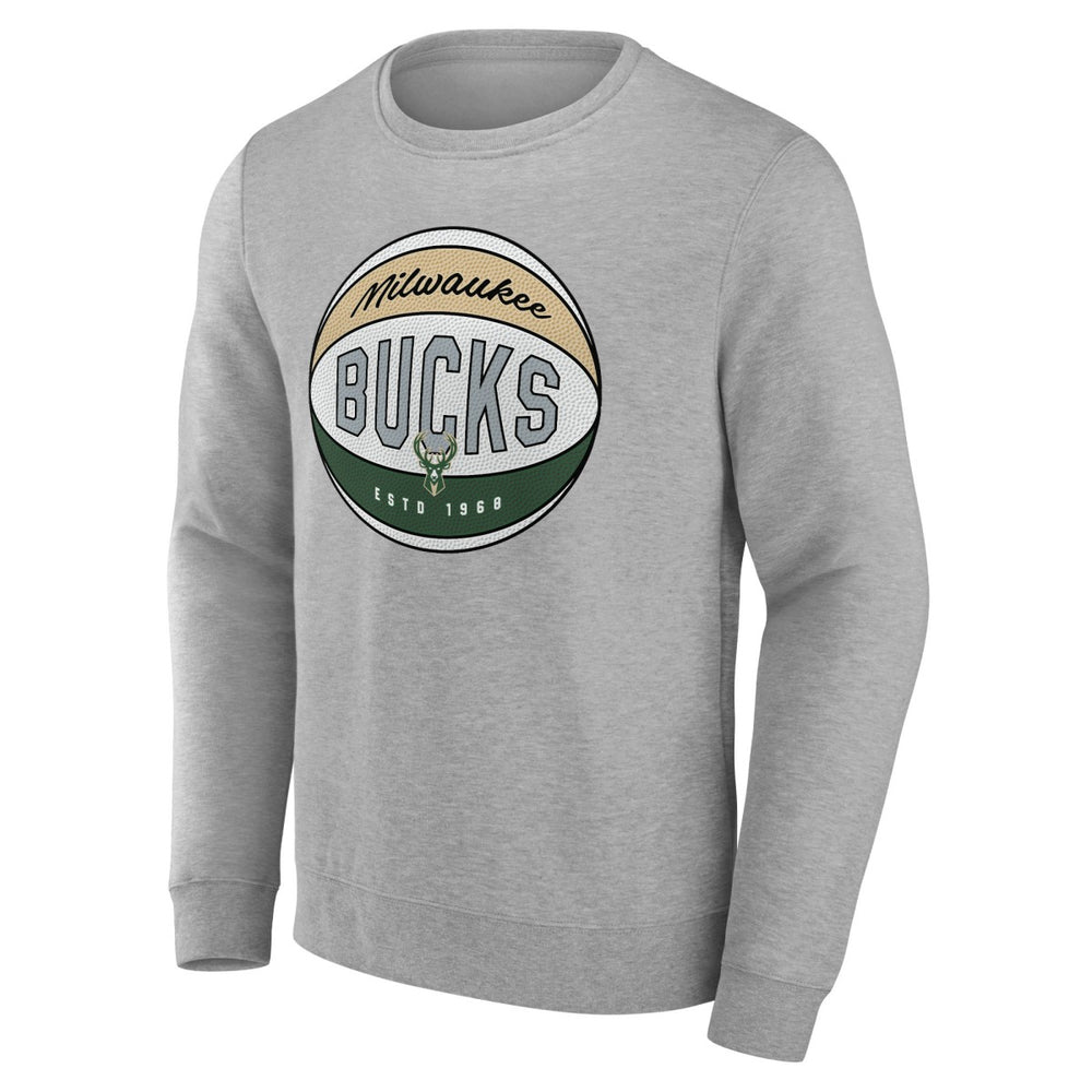 Milwaukee Bucks Hard Color Pullover Sweatshirt - Gray on sale