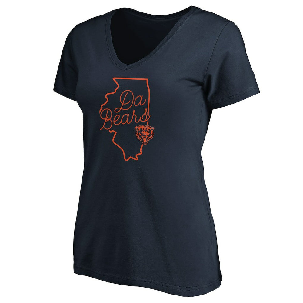 Chicago Bears Women's Script V-Neck T-Shirt - Navy sale