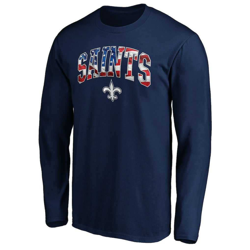 New Orleans Saints Banner Wave Long Sleeve T-Shirt - Navy on sale