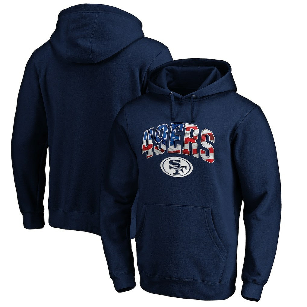 San Francisco 49ers Banner Wave Pullover Hoodie - Navy on sale
