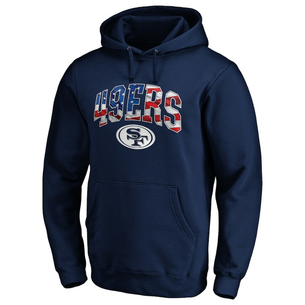 San Francisco 49ers Banner Wave Pullover Hoodie - Navy on sale
