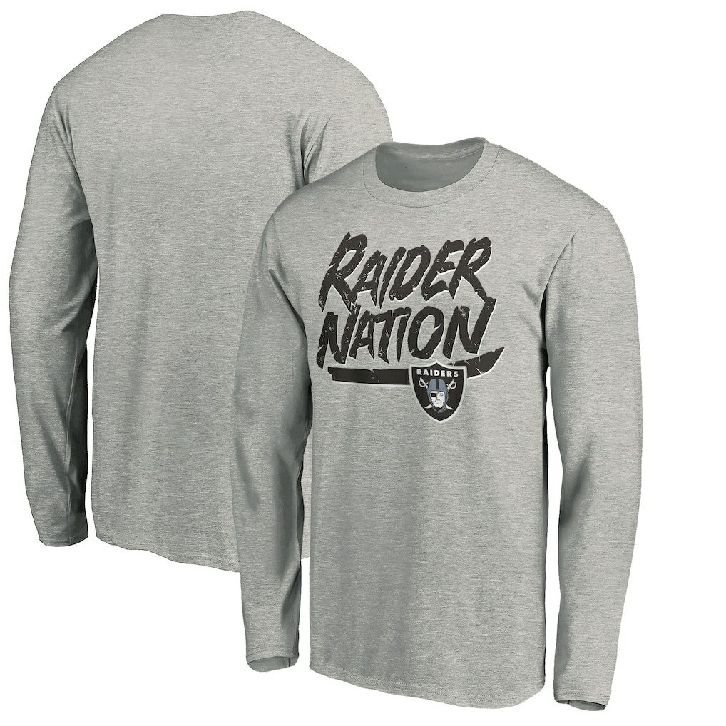 Las Vegas Raiders Hometown Collection Raider Nation Long Sleeve T-Shirt - Gray on sale