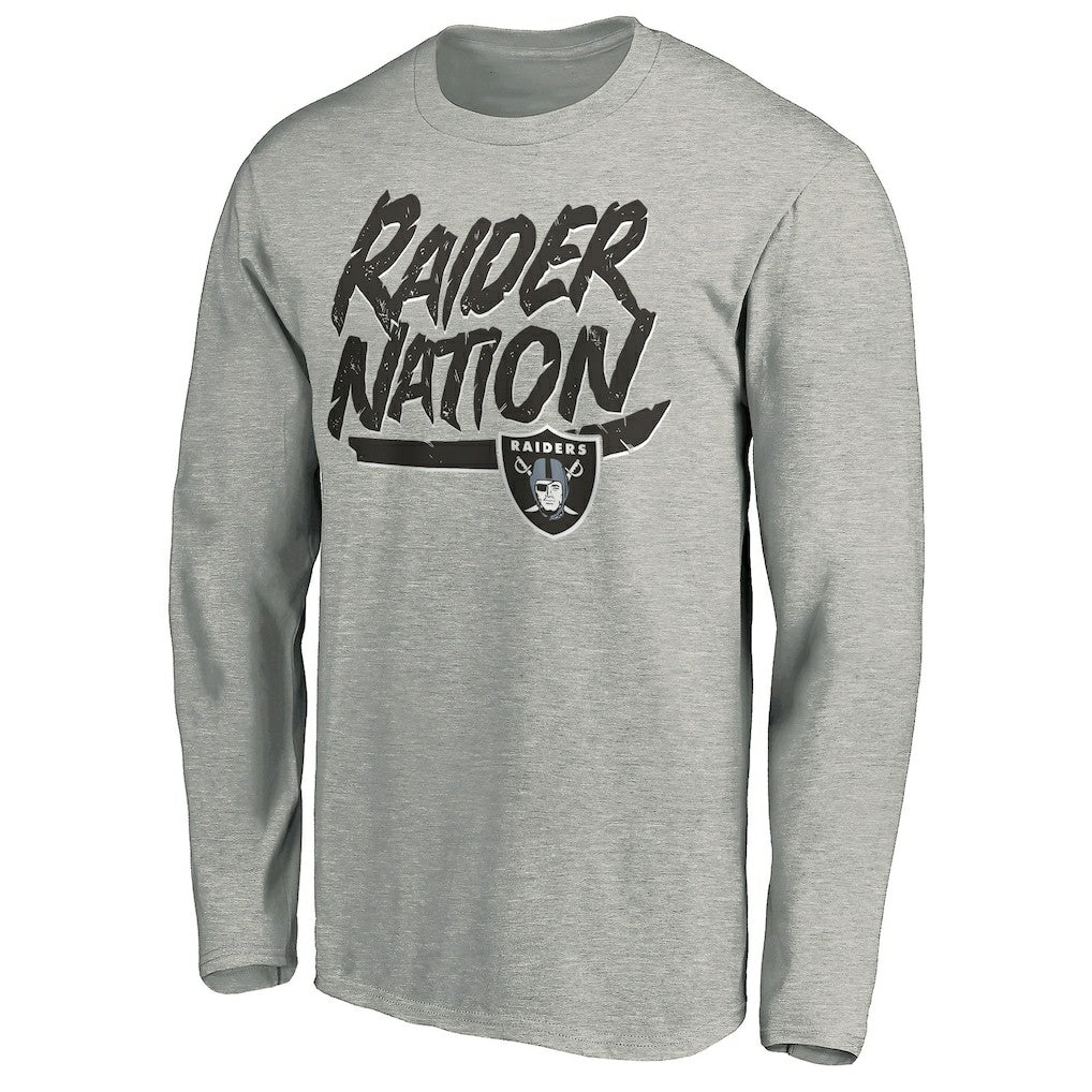 Las Vegas Raiders Hometown Collection Raider Nation Long Sleeve T-Shirt - Gray on sale