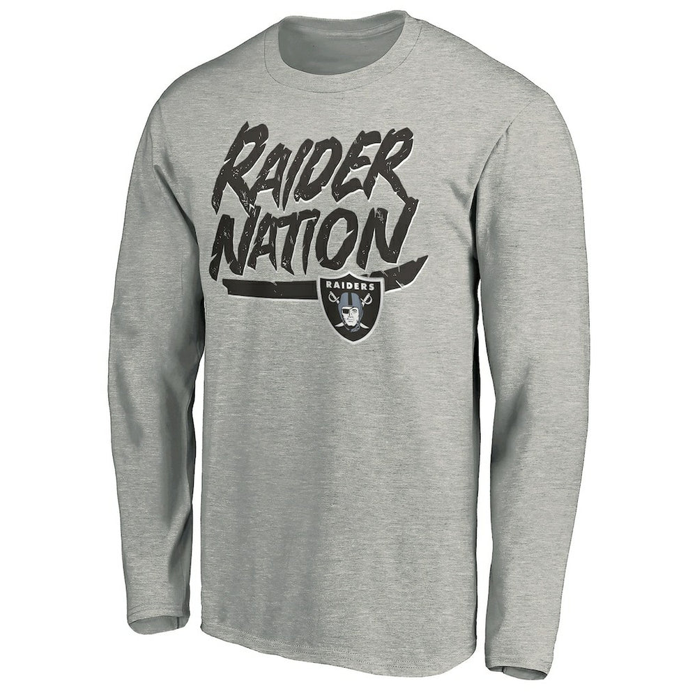 Las Vegas Raiders Hometown Collection Raider Nation Long Sleeve T-Shirt - Gray on sale
