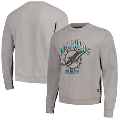 Miami Dolphins The Wild Collective Unisex Distressed Pullover Sweatshirt - Gray cheap