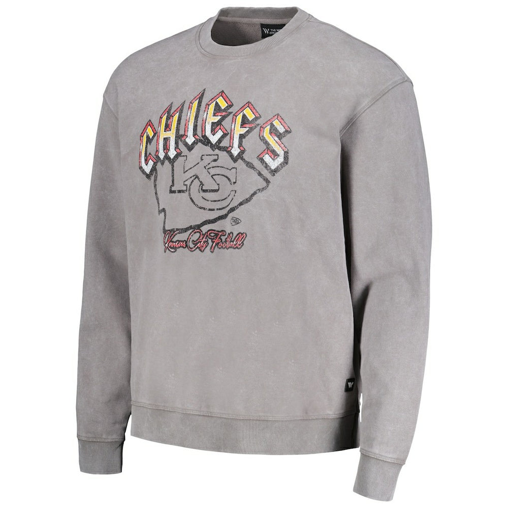 Kansas City Chiefs The Wild Collective Unisex Distressed Pullover Sweatshirt - Gray online
