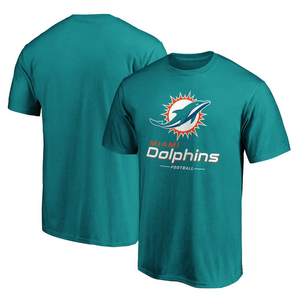 Miami Dolphins Team Lockup T-Shirt - Aqua on sale