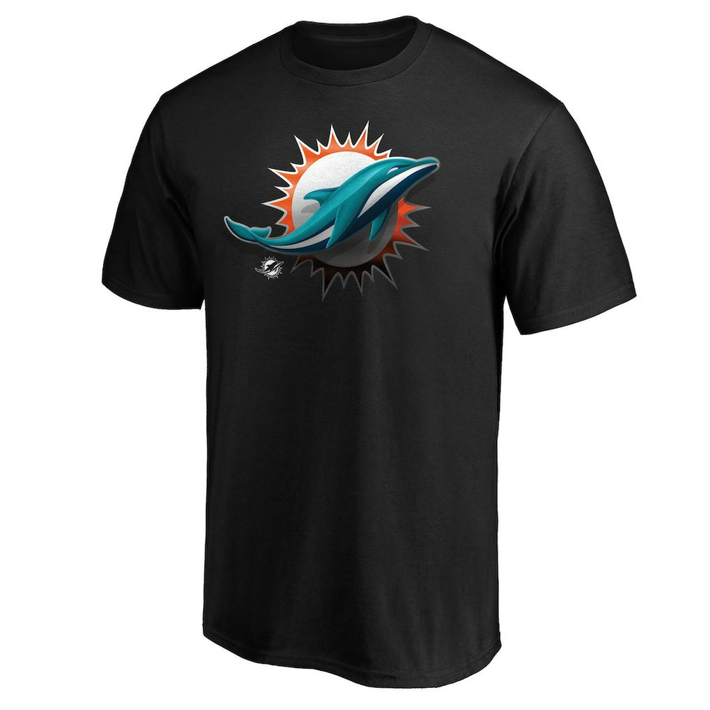 Miami Dolphins Midnight Mascot Team Logo T-Shirt - Black for sale