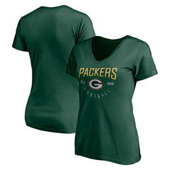 Green Bay Packers Women's Live For It V-Neck T-Shirt - Green on sale