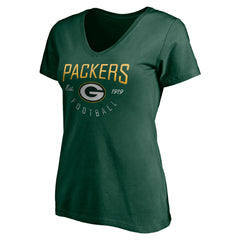 Green Bay Packers Women's Live For It V-Neck T-Shirt - Green on sale