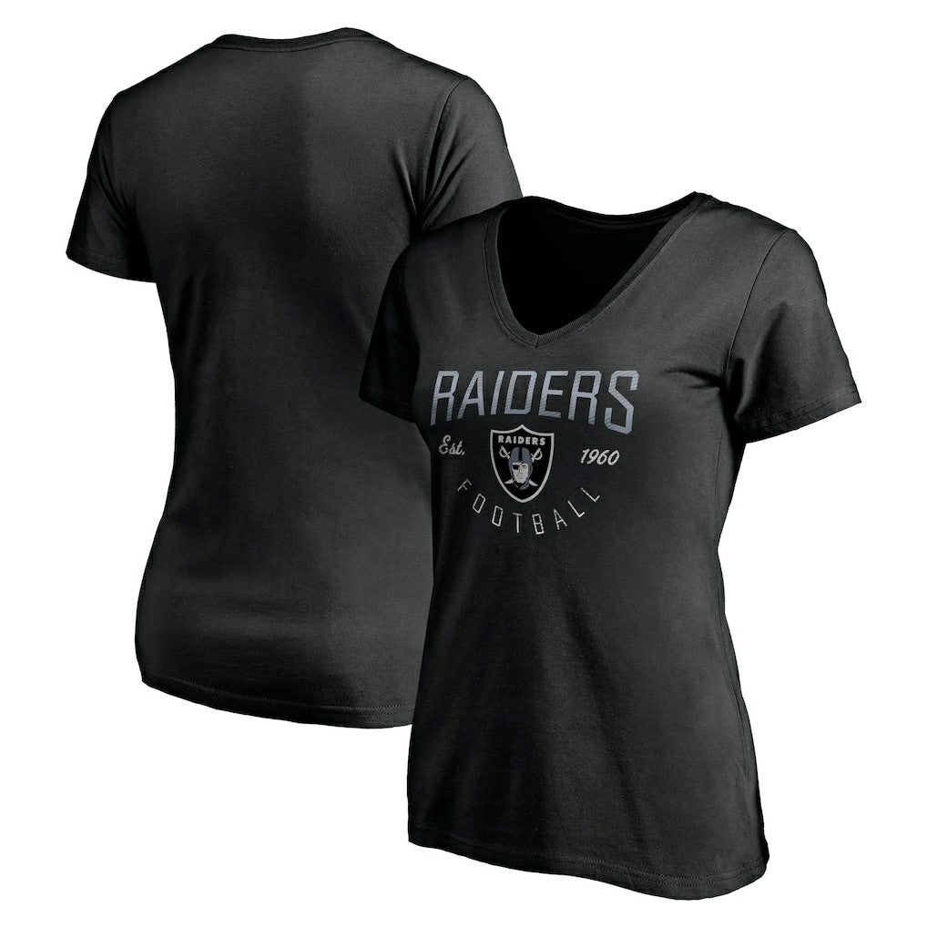 Las Vegas Raiders Women's Live For It V-Neck T-Shirt - Black sale