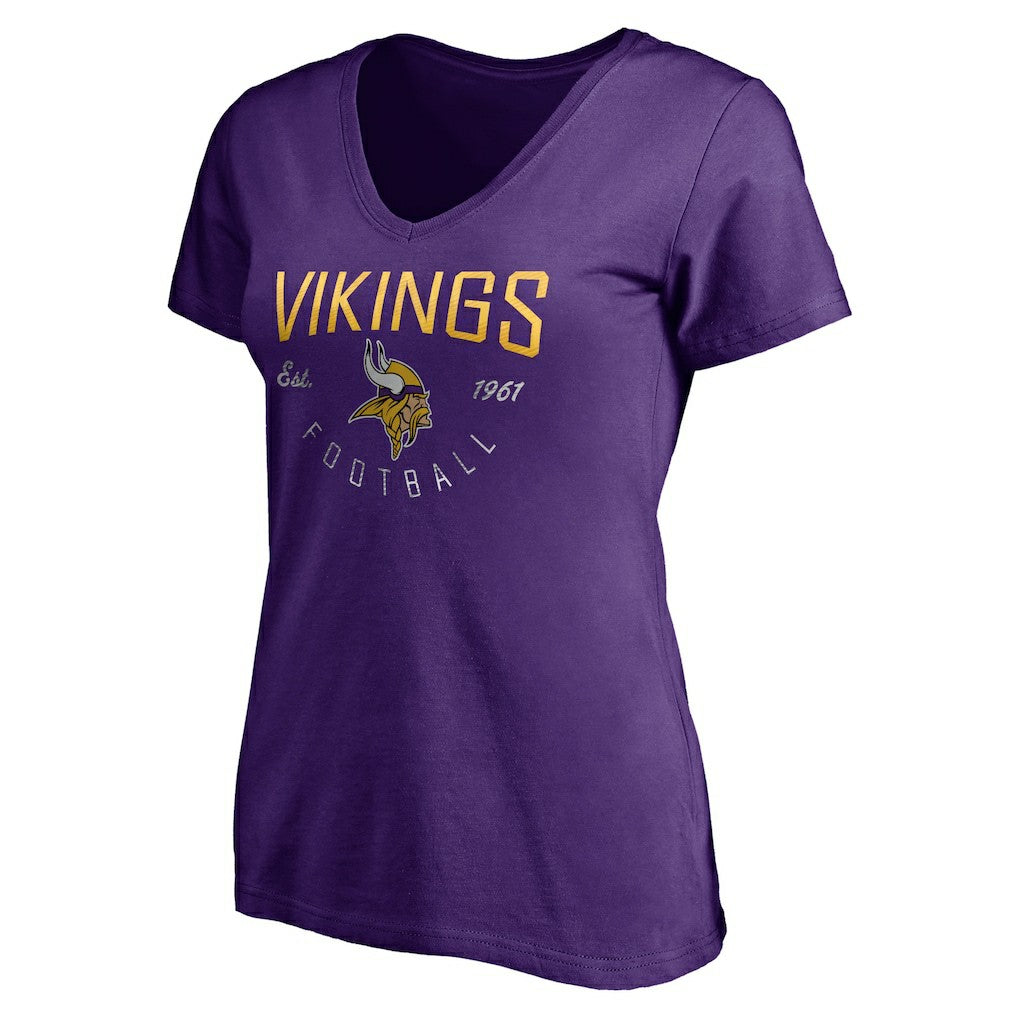 Minnesota Vikings Women's Live For It V-Neck T-Shirt - Purple outlet