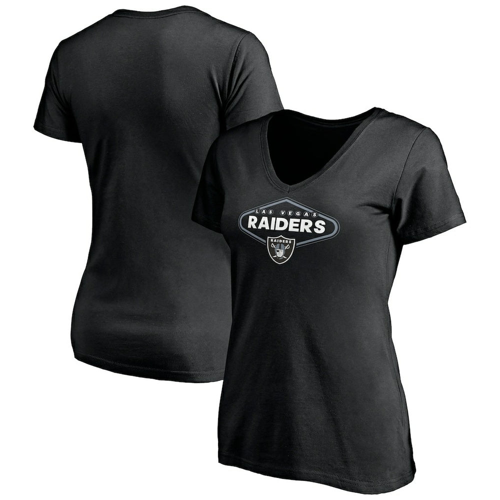 Las Vegas Raiders Women's Hometown Collection 1st Down V-Neck T-Shirt - Black sale
