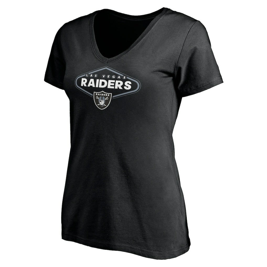 Las Vegas Raiders Women's Hometown Collection 1st Down V-Neck T-Shirt - Black sale
