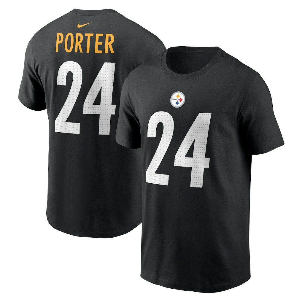 Joey Porter Jr. Pittsburgh Steelers Player Name & Number T-Shirt - Black cheap