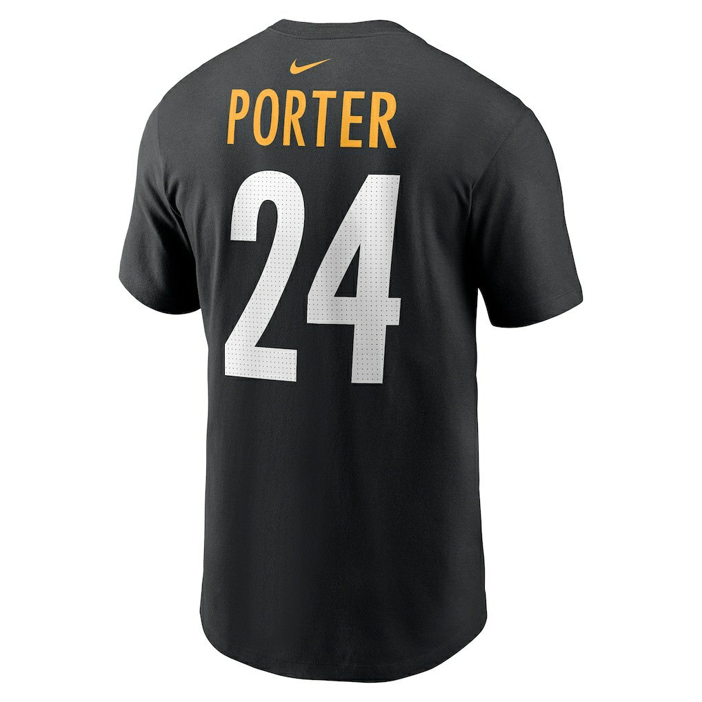 Joey Porter Jr. Pittsburgh Steelers Player Name & Number T-Shirt - Black cheap