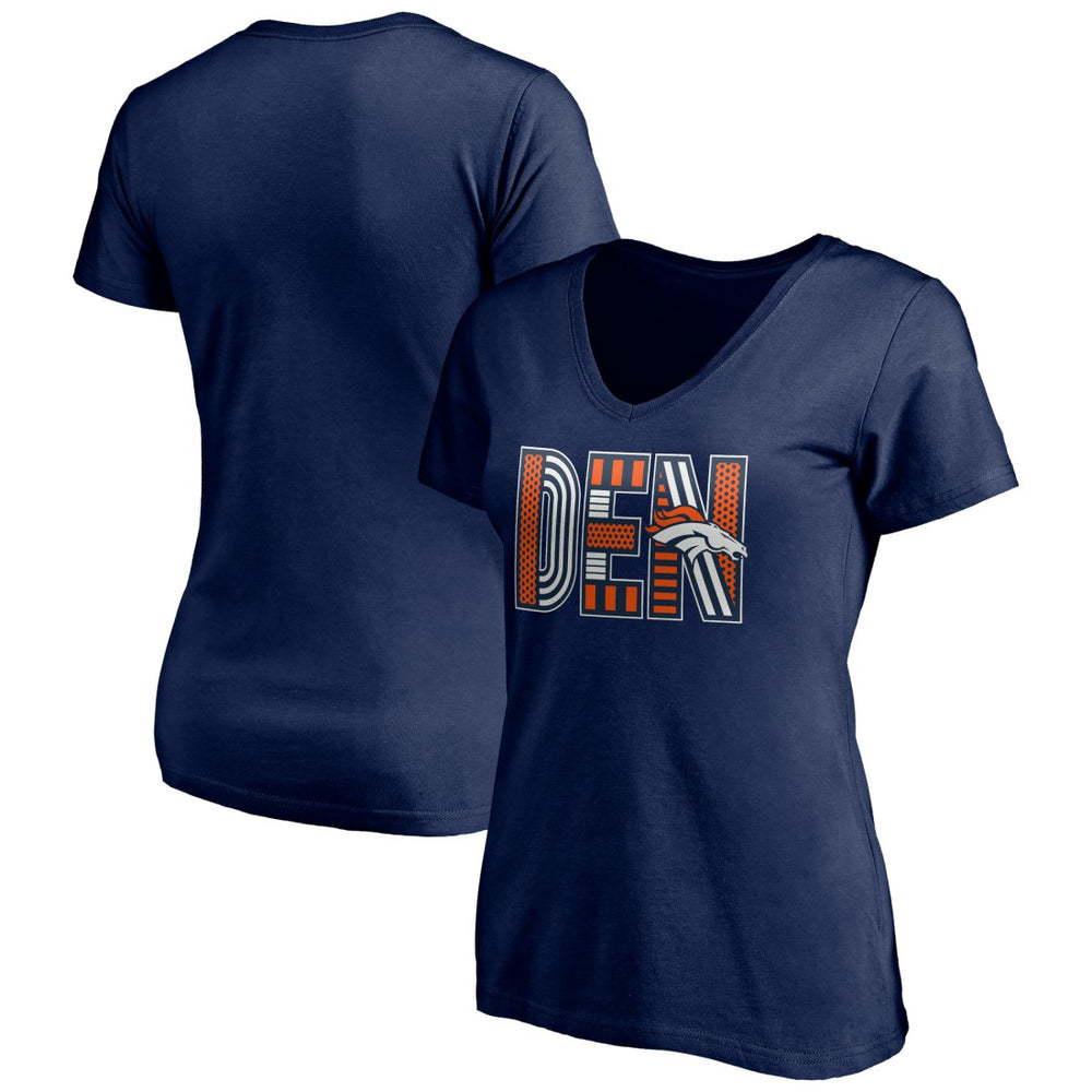 Denver Broncos Women's Hometown Collection V-Neck T-Shirt - Navy for sale