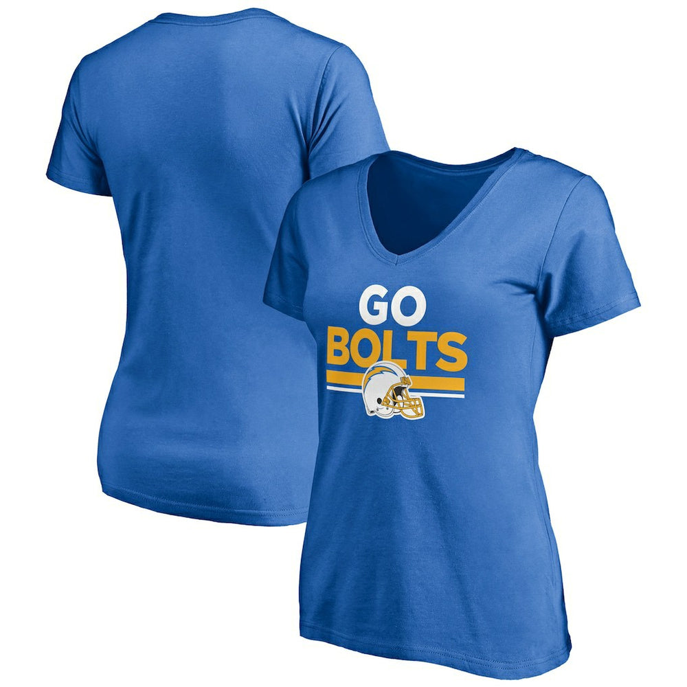 Los Angeles Chargers Women's Hometown Collection Go Bolts V-Neck T-Shirt - Powder Blue online
