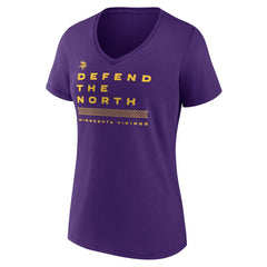 Minnesota Vikings Women's Hometown Collection Defend The North V-Neck T-Shirt - Purple cheap