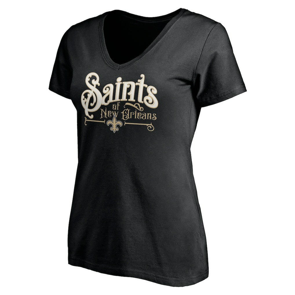 New Orleans Saints Women's Hometown Collection V-Neck T-Shirt - Black for sale