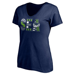 Seattle Seahawks Women's Hometown Collection V-Neck T-Shirt - College Navy outlet