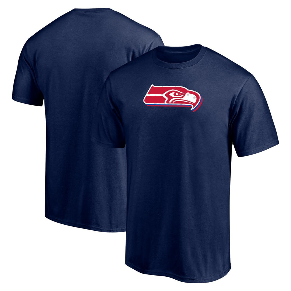 Seattle Seahawks Red White and Team T-Shirt - College Navy for sale