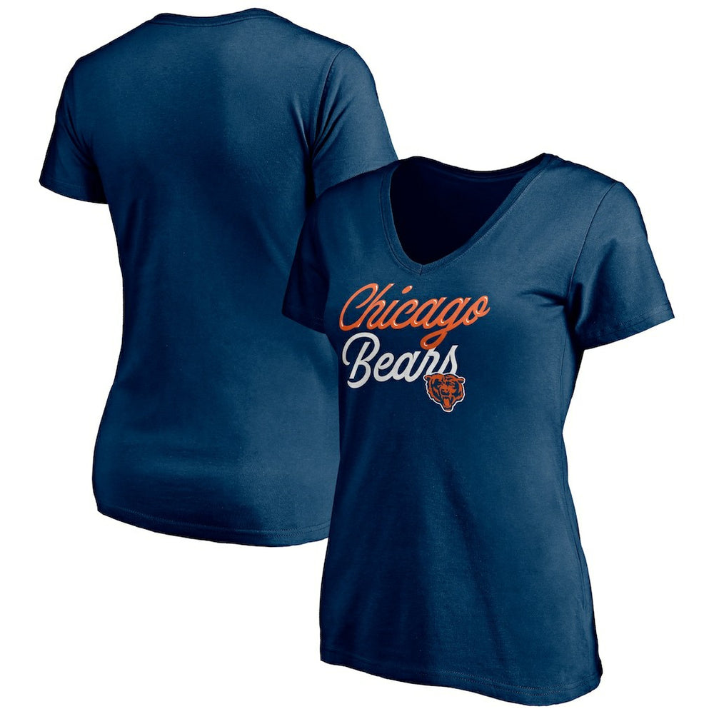 Chicago Bears Women's Long Stride V-Neck T-Shirt - Navy for sale