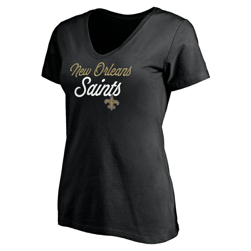 New Orleans Saints Women's Long Stride V-Neck T-Shirt - Black sale