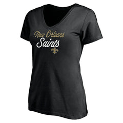 New Orleans Saints Women's Long Stride V-Neck T-Shirt - Black sale