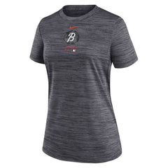 Baltimore Orioles Women's City Connect Practice Velocity T-Shirt Charcoal