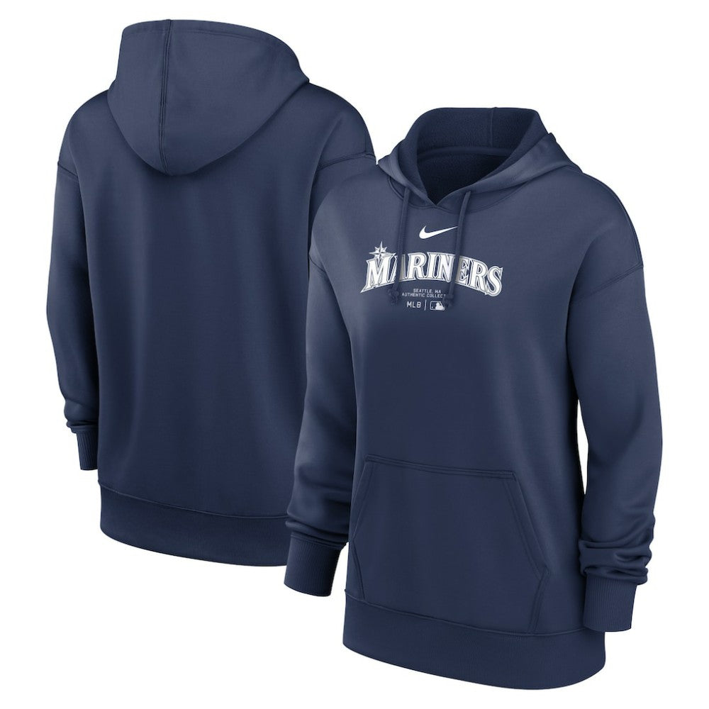Seattle Mariners Women's Authentic Collection Performance Pullover Hoodie Navy