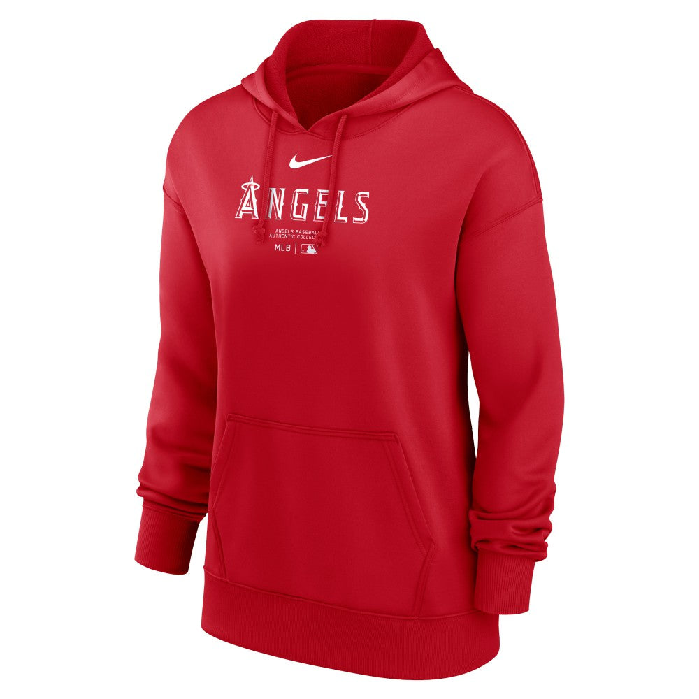 Los Angeles Angels Women's Authentic Collection Performance Pullover Hoodie Red