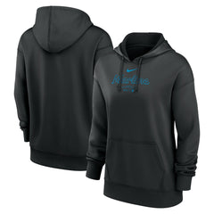 Miami Marlins Women's Authentic Collection Performance Pullover Hoodie Black