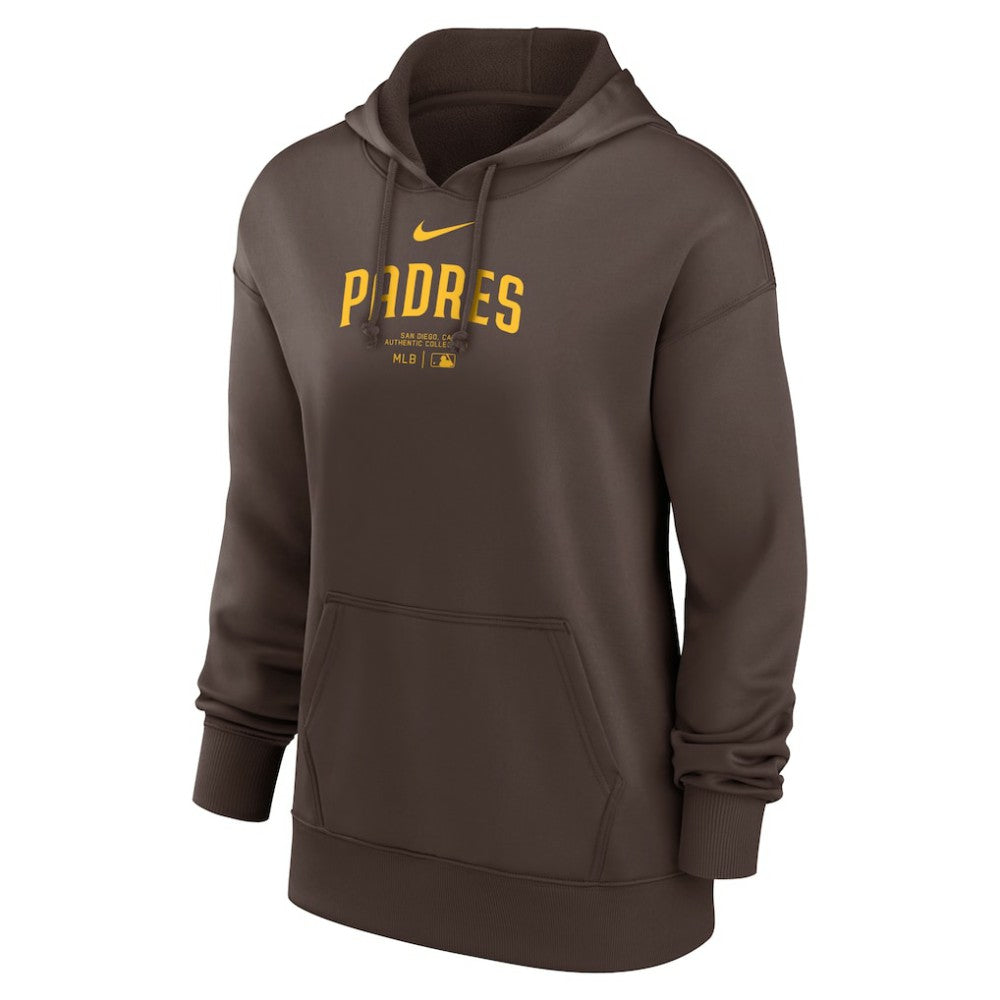 San Diego Padres Women's Authentic Collection Performance Pullover Hoodie Brown