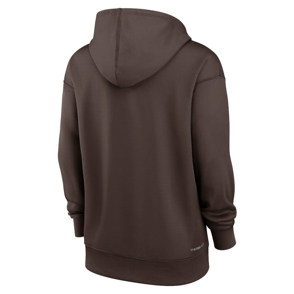 San Diego Padres Women's Authentic Collection Performance Pullover Hoodie Brown