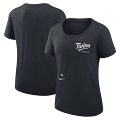 Minnesota Twins Women's Authentic Collection Performance Scoop Neck T-Shirt Navy
