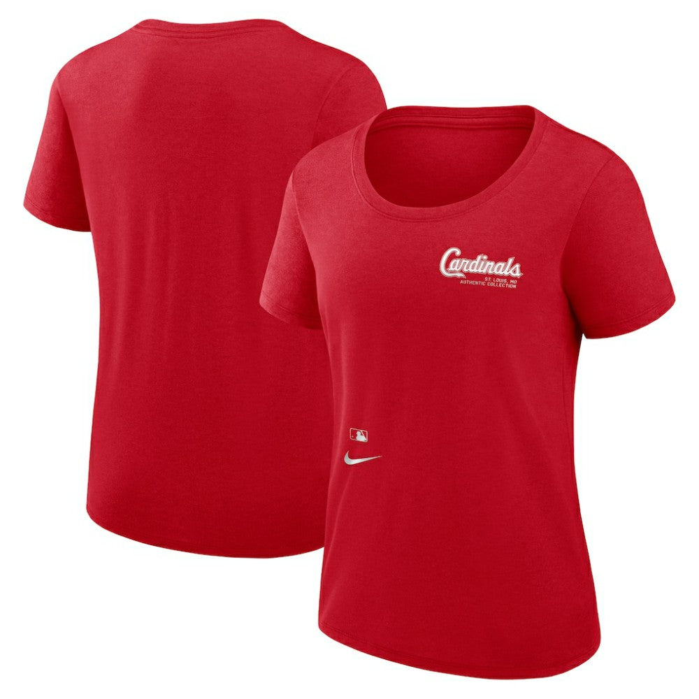 St. Louis Cardinals Women's Authentic Collection Performance Scoop Neck T-Shirt Red