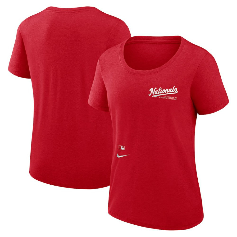 Washington Nationals Women's Authentic Collection Performance Scoop Neck T-Shirt Red